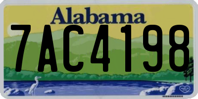 AL license plate 7AC4198