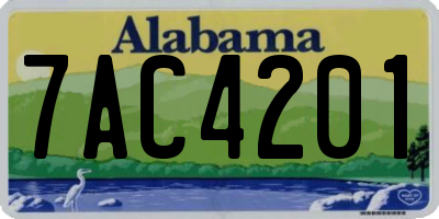 AL license plate 7AC4201