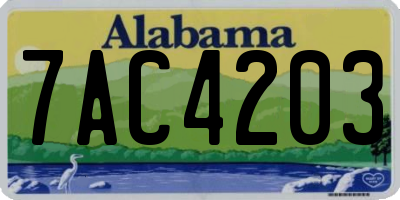 AL license plate 7AC4203