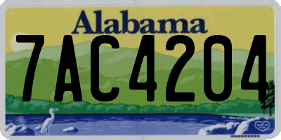 AL license plate 7AC4204