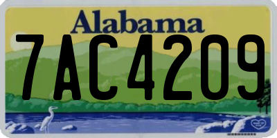 AL license plate 7AC4209