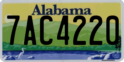 AL license plate 7AC4220