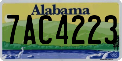 AL license plate 7AC4223