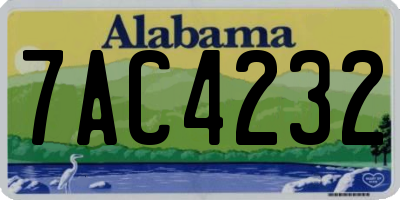 AL license plate 7AC4232