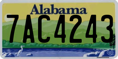 AL license plate 7AC4243