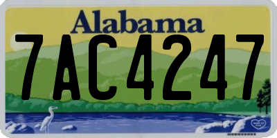 AL license plate 7AC4247