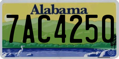 AL license plate 7AC4250
