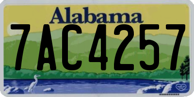 AL license plate 7AC4257