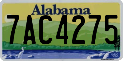 AL license plate 7AC4275