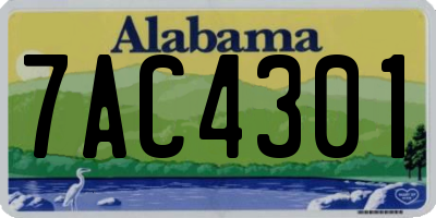 AL license plate 7AC4301