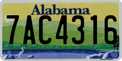 AL license plate 7AC4316
