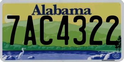 AL license plate 7AC4322