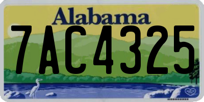 AL license plate 7AC4325