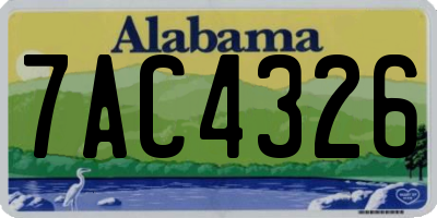 AL license plate 7AC4326