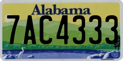 AL license plate 7AC4333