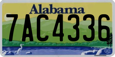 AL license plate 7AC4336