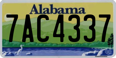 AL license plate 7AC4337