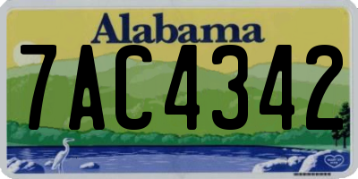 AL license plate 7AC4342