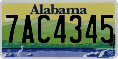 AL license plate 7AC4345