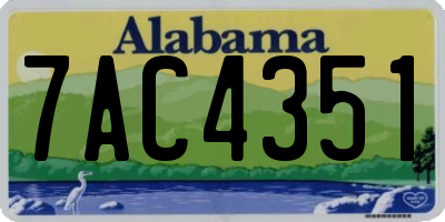 AL license plate 7AC4351