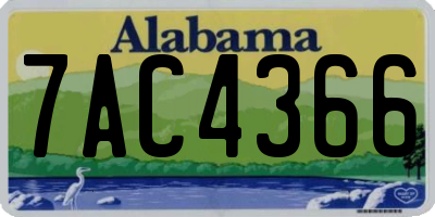 AL license plate 7AC4366