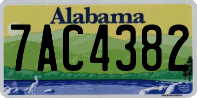 AL license plate 7AC4382