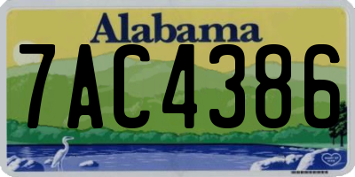 AL license plate 7AC4386