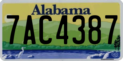 AL license plate 7AC4387