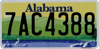 AL license plate 7AC4388
