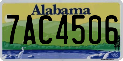 AL license plate 7AC4506