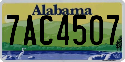 AL license plate 7AC4507