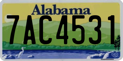 AL license plate 7AC4531