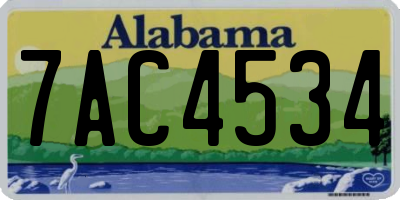 AL license plate 7AC4534