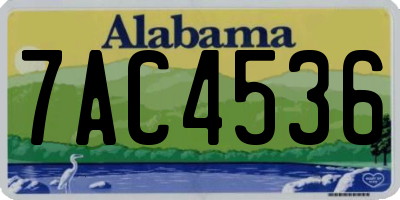 AL license plate 7AC4536