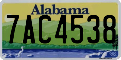 AL license plate 7AC4538
