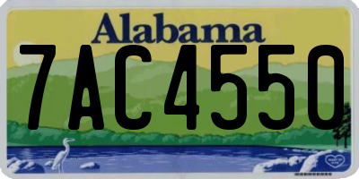 AL license plate 7AC4550