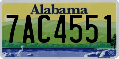 AL license plate 7AC4551