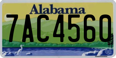 AL license plate 7AC4560