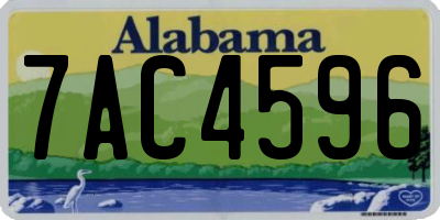 AL license plate 7AC4596