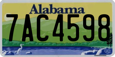 AL license plate 7AC4598
