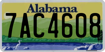 AL license plate 7AC4608