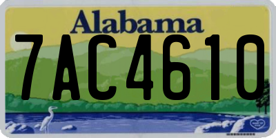 AL license plate 7AC4610