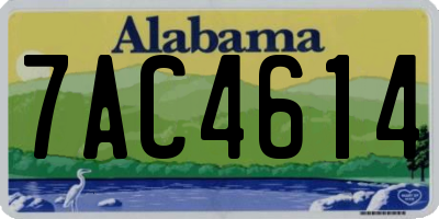 AL license plate 7AC4614