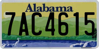 AL license plate 7AC4615