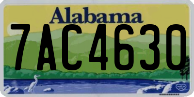 AL license plate 7AC4630