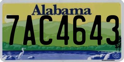 AL license plate 7AC4643