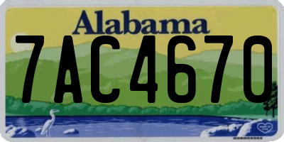 AL license plate 7AC4670