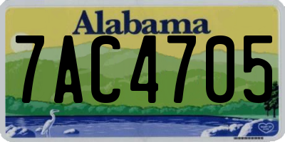 AL license plate 7AC4705