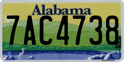 AL license plate 7AC4738