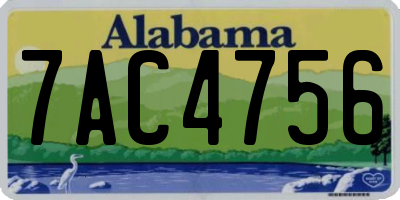 AL license plate 7AC4756